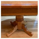 Vintage Solid Wood Pedestal Table with Four Chairs