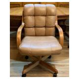 Vintage Solid Wood Pedestal Table with Four Chairs