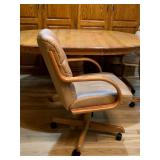 Vintage Solid Wood Pedestal Table with Four Chairs