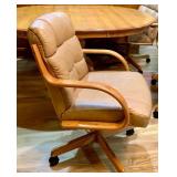 Vintage Solid Wood Pedestal Table with Four Chairs