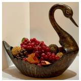 Pretty Home Decor, Vases and Vintage Fruit Bowl with Faux Fruit