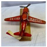 Coca Cola Airplane w/stand-10"x12"52oz