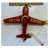 Coca Cola Airplane w/stand-10"x12"52oz
