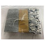 Stone & Beam Navy Blue and White Throw Blanket