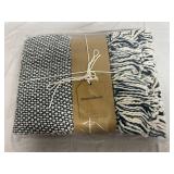 Stone & Beam Navy Blue and White Throw Blanket