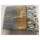 Stone & Beam Navy Blue and White Throw Blanket