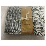 Stone & Beam Navy Blue and White Throw Blanket