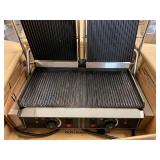Kratos Double Sandwich Grill - 18.7 x 9 Grooved Plates