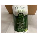6 Bottles of Purity Green Liquid Hand Soap Refill - Fresh Lime