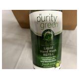 6 Bottles of Purity Green Liquid Hand Soap Refill - Fresh Lime