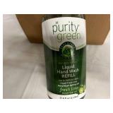 6 Bottles of Purity Green Liquid Hand Soap Refill - Fresh Lime