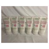 6 Bottles of Alba Botanica Sweat Pea 45 SPF Sunscreen