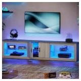 80 in. Light Grey TV Stand Fits TV