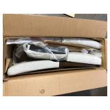 StyleWell 26 in. Banford Riverbed Beige Wood Upholstered Counter Stool with Back (Set of 2)   Customer Returns See Pictures