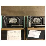 Lot of Single Handle Mid-Arc Bathroom Faucet with Deckplate and Pop-Up Drain in Brushed Nickel Customer Returns See Pictures