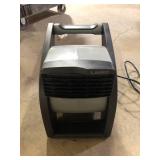 Lasko 11.2 in. 3 Speeds Blower Fan in Gray with Carry Handle, Circuit Breaker, Power Outlets, High Velocity Utility Pivoting  Customer Returns See Pictures