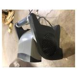 Lasko 11.2 in. 3 Speeds Blower Fan in Gray with Carry Handle, Circuit Breaker, Power Outlets, High Velocity Utility Pivoting  Customer Returns See Pictures