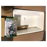 BigTub Utilatub Combo 40 in. x 24 in. 33 in. Polypropylene Floor Mount Utility Tub with Pull-Out Faucet in White Customer Returns See Pictures