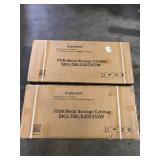 Lot of Metal Storage Cabinet, Steel Locking Storage Cabinet with 2 Doors and 4 Shelves for Garage, Office, Classroom Customer Returns See Pictures