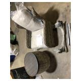 Hampton Bay Cooper Lake Wicker Patio Conversation Chair and Wicker Table No Extra Chair and No Screws  Customer Returns See Pictures