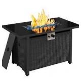Yaheetech 43in Fire Pit Propane Fire Pit 50,000 BTU Rectangle Fire Pit Table with Glass Tabletop and Waterproof Cover, Gas Fire Table for Garden, Patio, Outdoor Customer Returns See Pictures