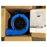 B-Air 1/4 HP Air Mover Blower Fan for Water Damage Restoration Carpet Dryer Floor Home and Plumbing Use in Blue    Customer Returns See Pictures