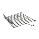 Lot of 22-1/2 in. W x 14 in. D Black Sloping Wire Shelf with 3 in. Lip (Pack of 6) by Econoco Customer Returns See Pictures