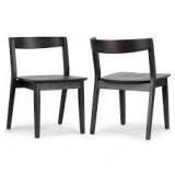 Astor Black Solid Wood Chair with Curved Back (Set of 2) by Glamour Home Customer Returns See Pictures