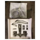 BWE 3-Handle Vintage Claw Foot Tub Faucet with Telephone Shaped Hand Shower Old Style Spigot Hand Shower in Brushed Nickel    Customer Returns See Pictures