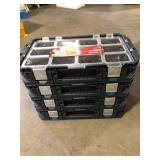 Lot of Husky Connect Stackable Portable Heavy Duty Lightweight 10-Compartment Small Tool and Parts Organizer Customer Returns See Pictures