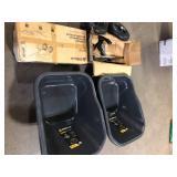 Lot of Gorilla 8 cu. ft. Dual-Wheel Wheelbarrow, Pro-Grade Poly Bucket, Steel Handles, Dual 16 in. Pneumatic Wheels, Easy-Dump Design Missing Pieces  Customer Returns See Pictures