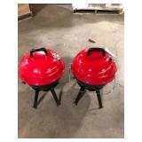 Lot of 14 in. Portable Charcoal Grill in Red  Customer Returns See Pictures