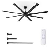 84 in. Indoor/Outdoor Industrial Matte Black 7-Blade Downrod Mount Ceiling Fan Customer Returns See Pictures Customer Returns See Pictures