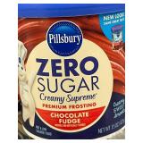 2 back 1.4 - Lot of 8 Pillsbury Zero Sugar Creamy Supreme Chocolate Fudge Frosting 15 oz