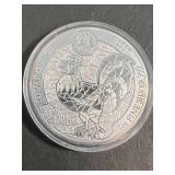 1 TROY OZ .999 FINE SILVER 2017 YEAR OF THE ROOSTER ROUND IN AIRTITE