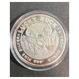 1 TROY OZ .999 FINE SILVER LUCKY BUCK ROUND IN AIRTITE