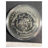 2000 $5 STATUE OF LIBERTY REPUBLIC OF LIBERIA IN AIRTITE