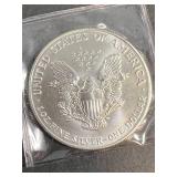 1990 AMERICAN SILVER EAGLE 1 TROY OZ .999 FINE SILVER