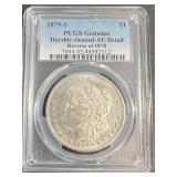 1879-S US MORGAN SILVER DOLLAR PCGS AU DETAIL