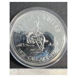 1975 CALGARY SILVER DOLLAR IN AIRTITE