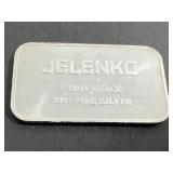 1 TROY OZ .999 FINE SILVER JELENKO DENTAL BAR