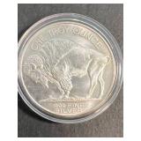 1 TROY OZ .999 FINE SILVER BUFFALO INDIAN ROUND IN AIRTITE