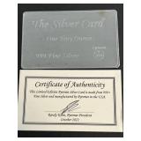 1 TROY OZ .999 FINE SILVER CREDIT CARD BAR