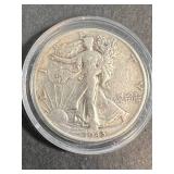 1943 US WALKING LIBERTY HALF DOLLAR IN AIRTITE