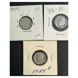 3 US ROOSEVELT SILVER DIMES