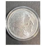 1 TROY OZ .999 FINE SILVER BUFFALO INDIAN ROUND IN AIRTITE