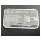 1 TROY OZ .999 FINE SILVER COCA COLA BAR