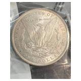 1886 US MORGAN SILVER DOLLAR AU