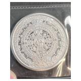 1 TROY OZ .999 FINE SILVER AZTEC ROUND