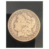 1890-CC US MORGAN SILVER DOLLAR IN CASE